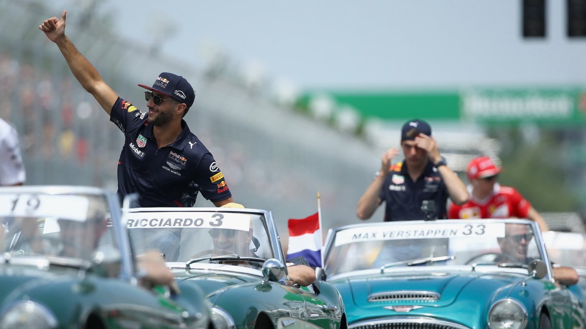 Daniel Ricciardo při prezentaci před závodem v Kanadě