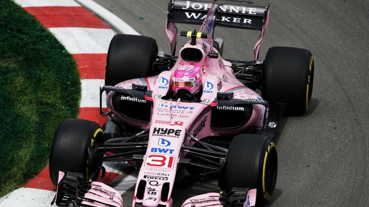 Esteban Ocon při tréninku v Kanadě