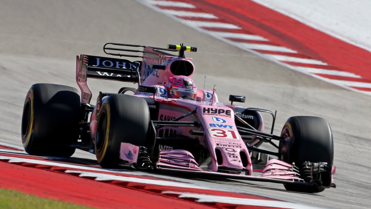 Esteban Ocon v závodě v Austinu