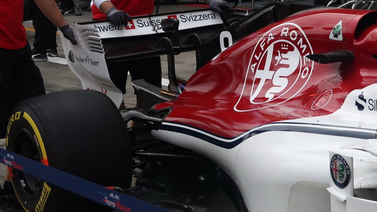Detail zadní části vozu Sauber v Rakousku