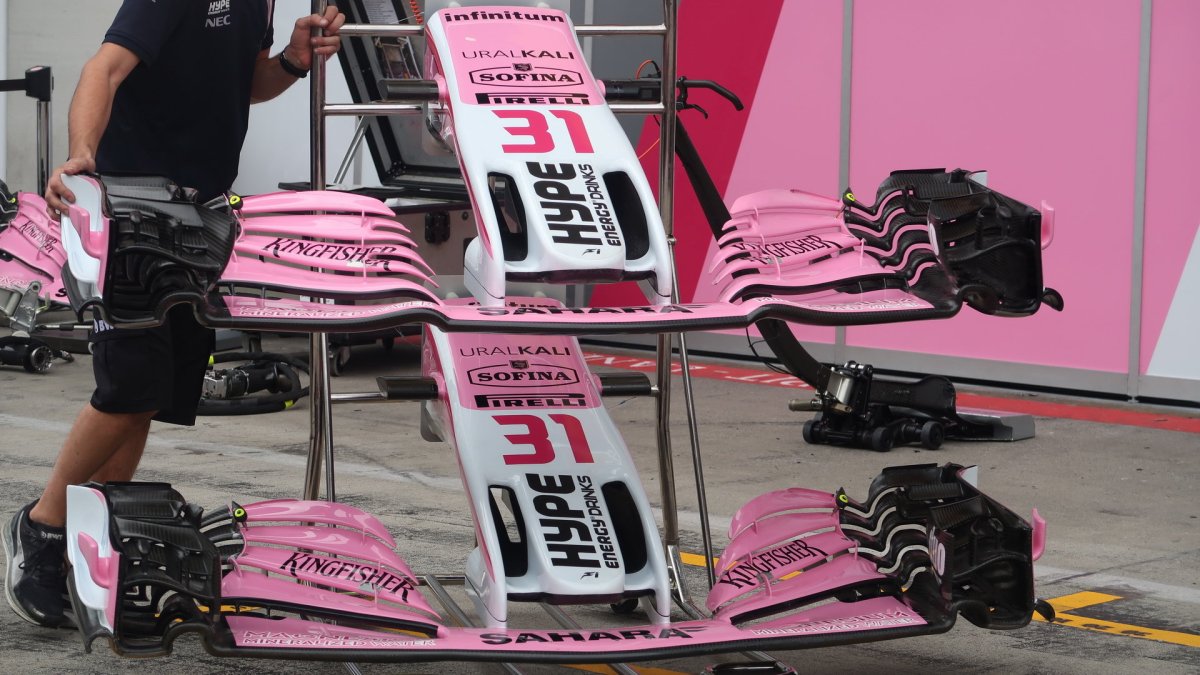 Detail předního křídla vozu Force India v Rakousku