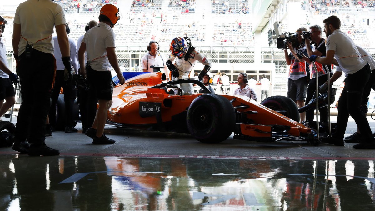 Lando Norris v tréninku v Mexiku