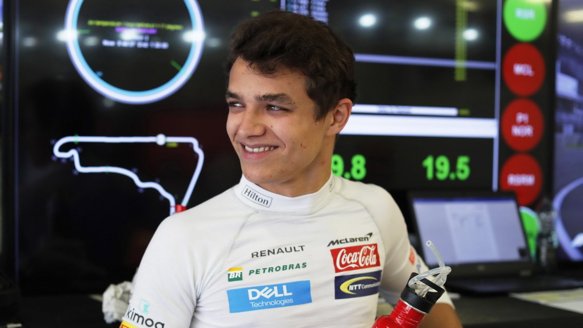 Lando Norris v tréninku v Mexiku