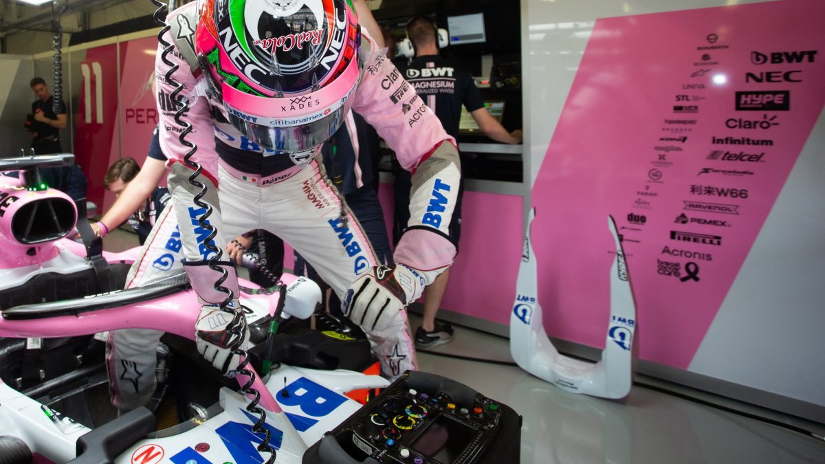 Sergio Pérez v tréninku v Mexiku