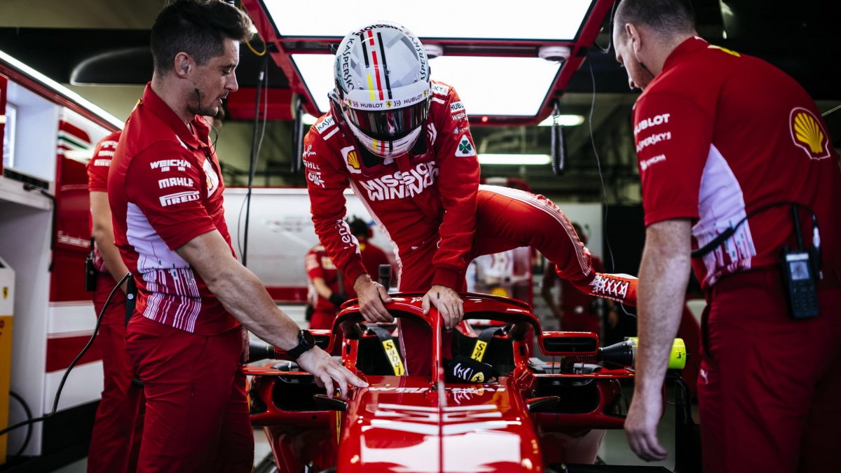 Sebastian Vettel v tréninku v Mexiku