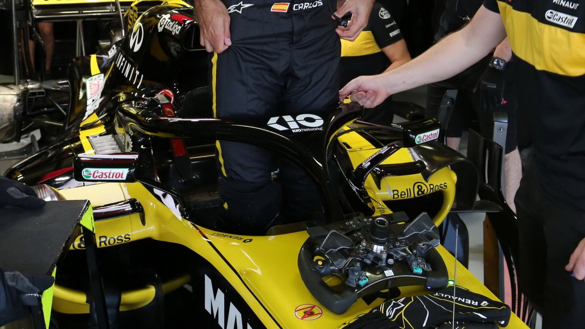 Carlos Sainz v tréninku v Mexiku