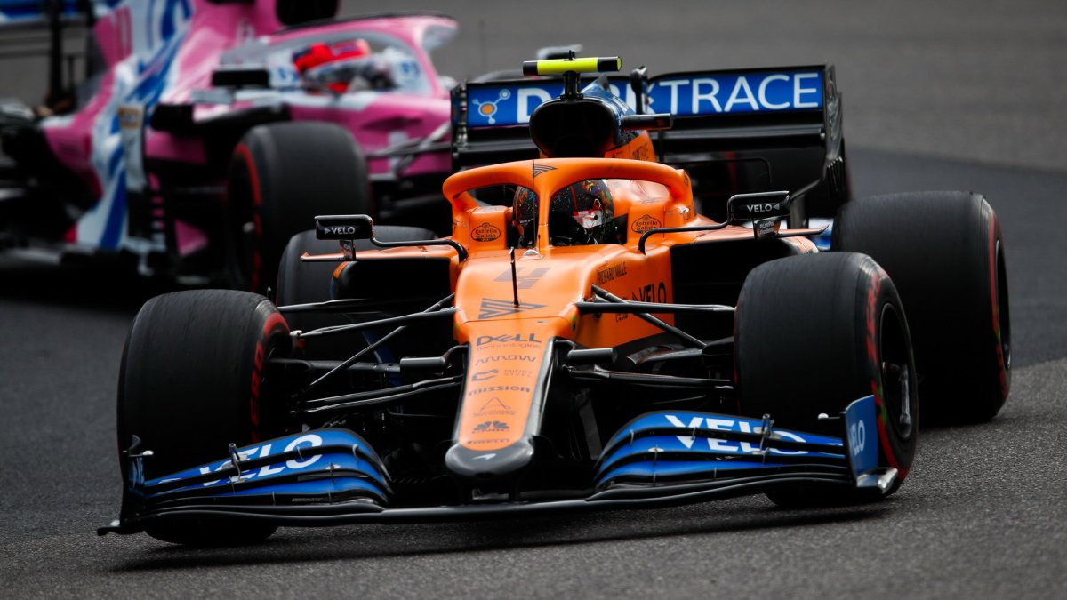 Lando Norris počas závodu na Nürburgringu
