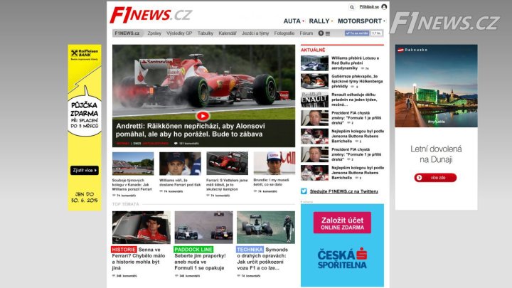 Server F1NEWS.cz reaguje na přání návštěvníků a připravuje facelift vzhledu homepage