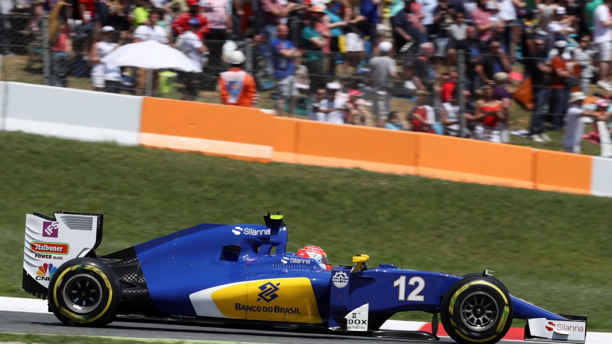 Felipe Nasr v závodě v Barceloně