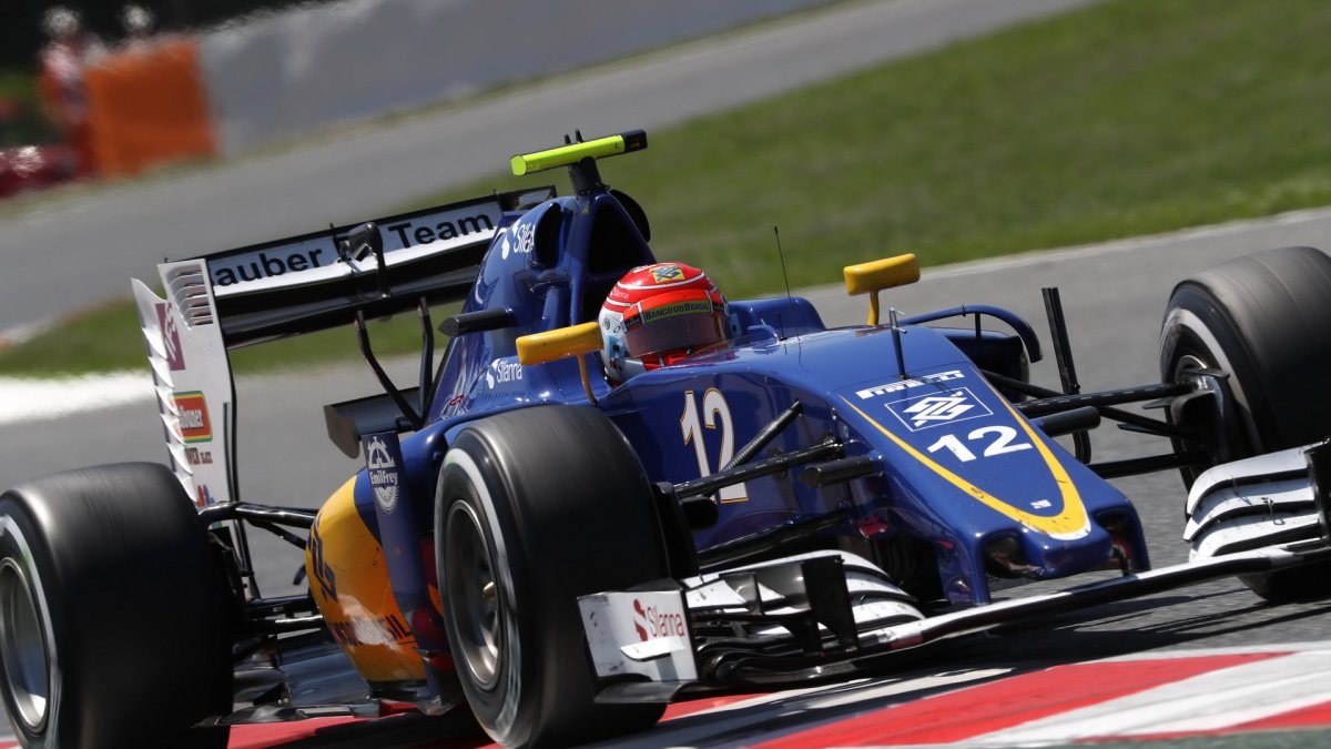 Felipe Nasr v závodě v Barceloně