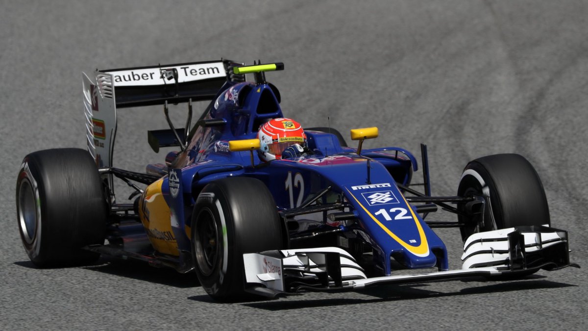Felipe Nasr při tréninku v Barceloně