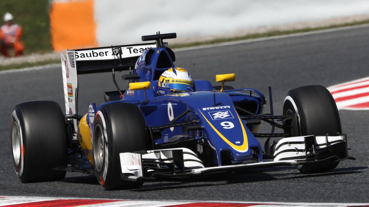 Marcus Ericsson při tréninku v Barceloně