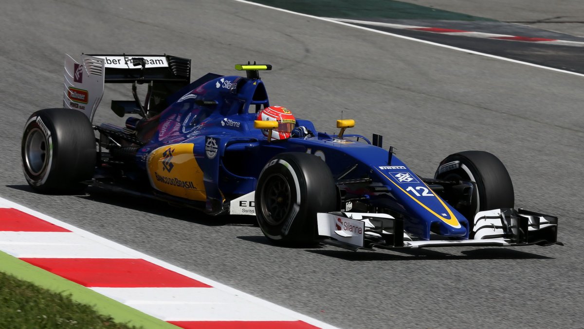 Felipe Nasr při tréninku v Barceloně