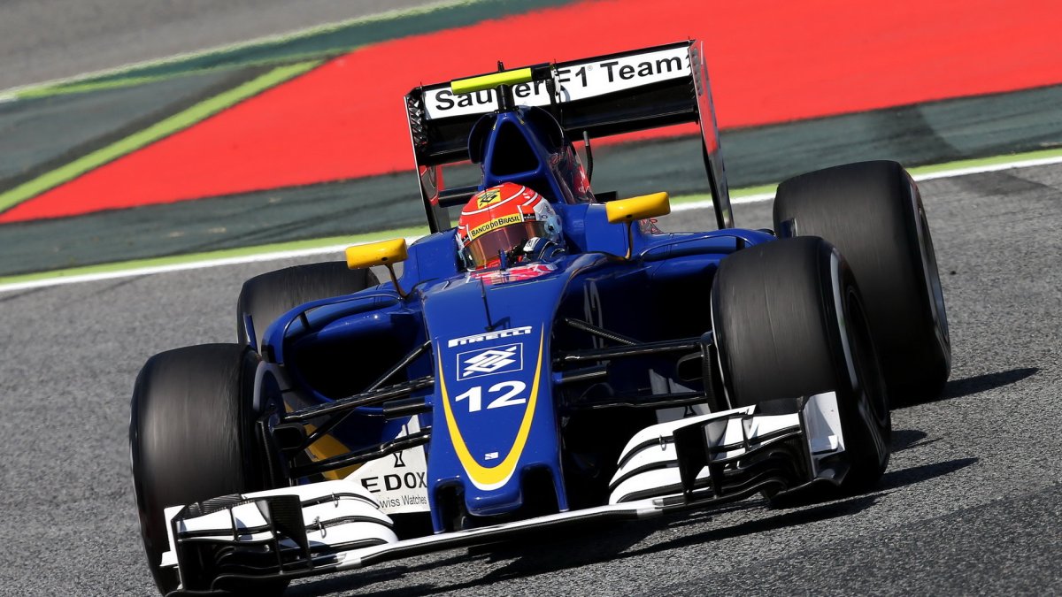Felipe Nasr při tréninku v Barceloně