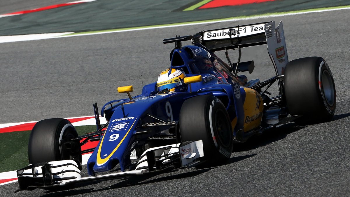 Marcus Ericsson při tréninku v Barceloně