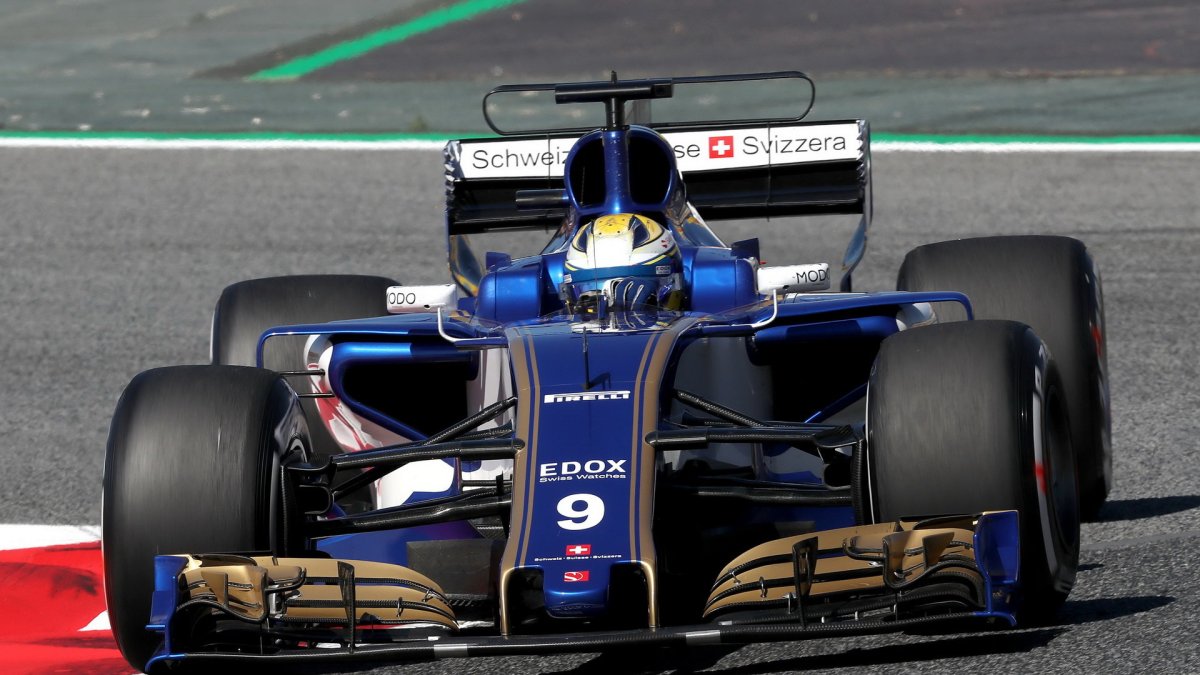 Marcus Ericsson při tréninku v Barceloně