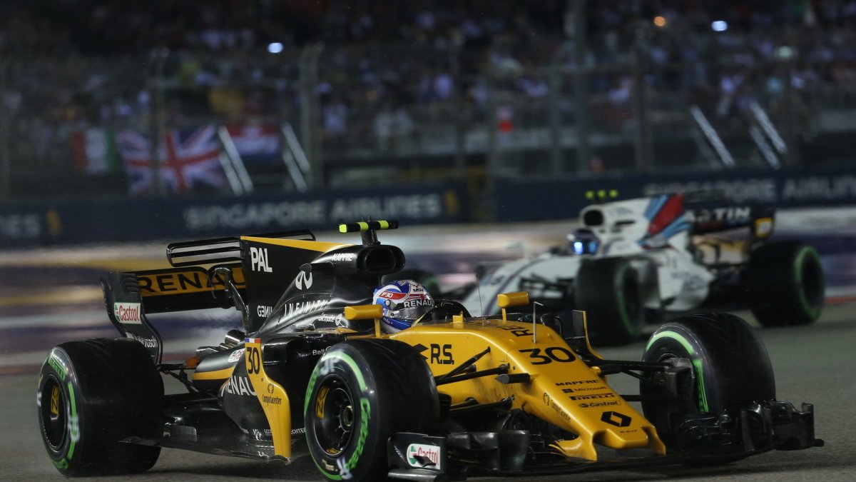 Jolyon Palmer v zádově v Singapuru