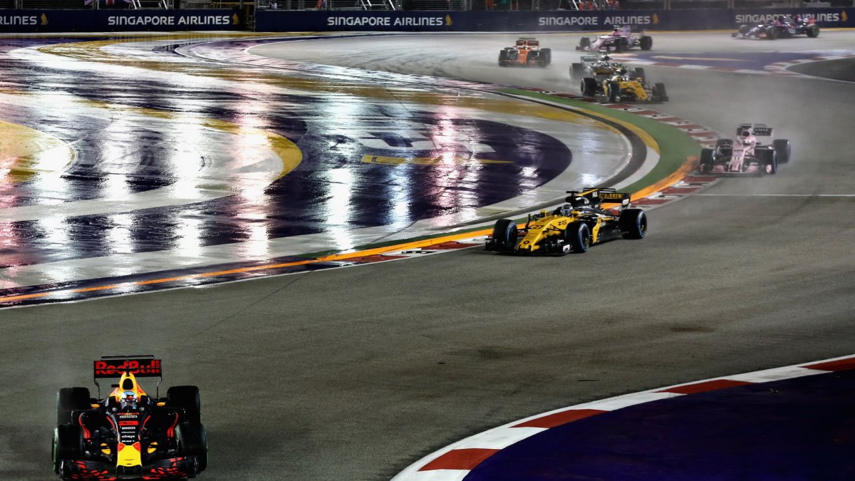 Daniel Ricciardo po restartu závodu v Singapuru