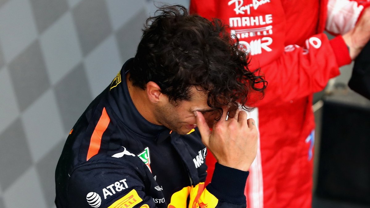 Daniel Ricciardo se velmi těšil ze svého vítězství v závodě v Číně