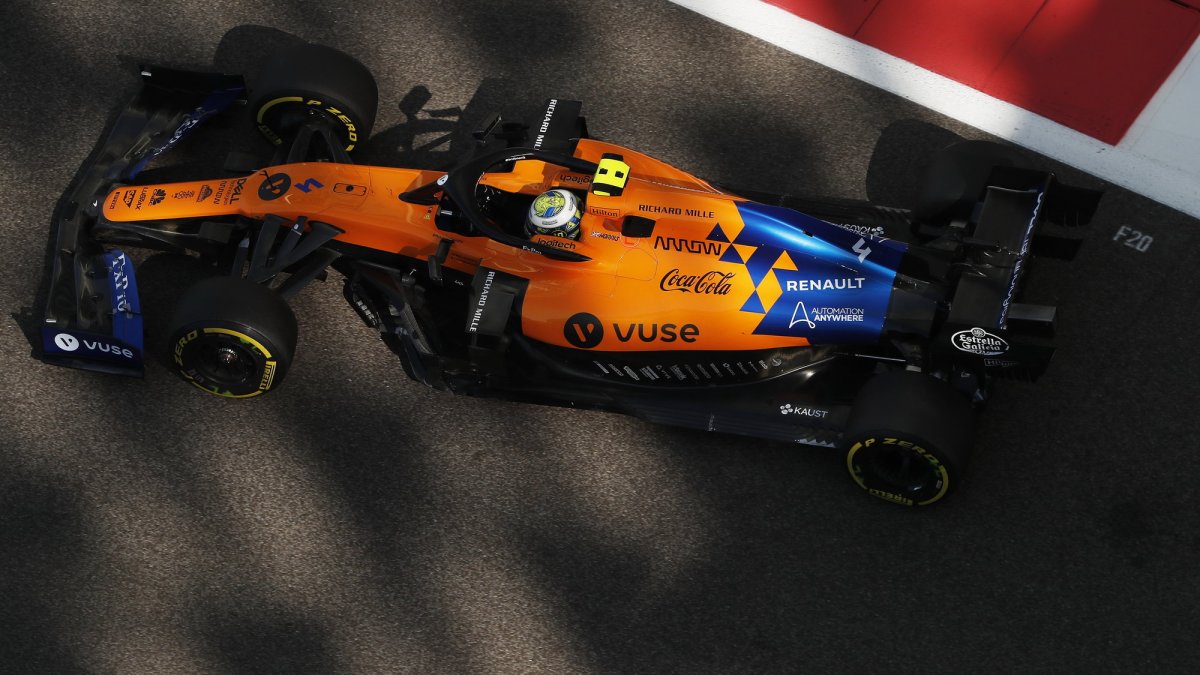 Lando Norris v tréninku v Abú Zabí