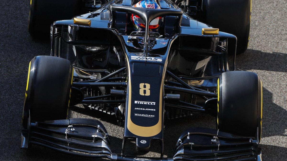 Romain Grosjean v tréninku v Abú Zabí