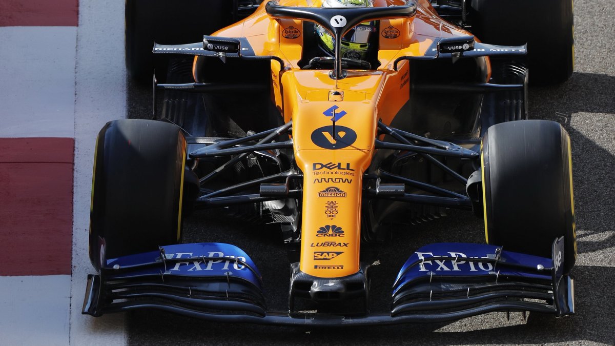 Lando Norris v tréninku v Abú Zabí