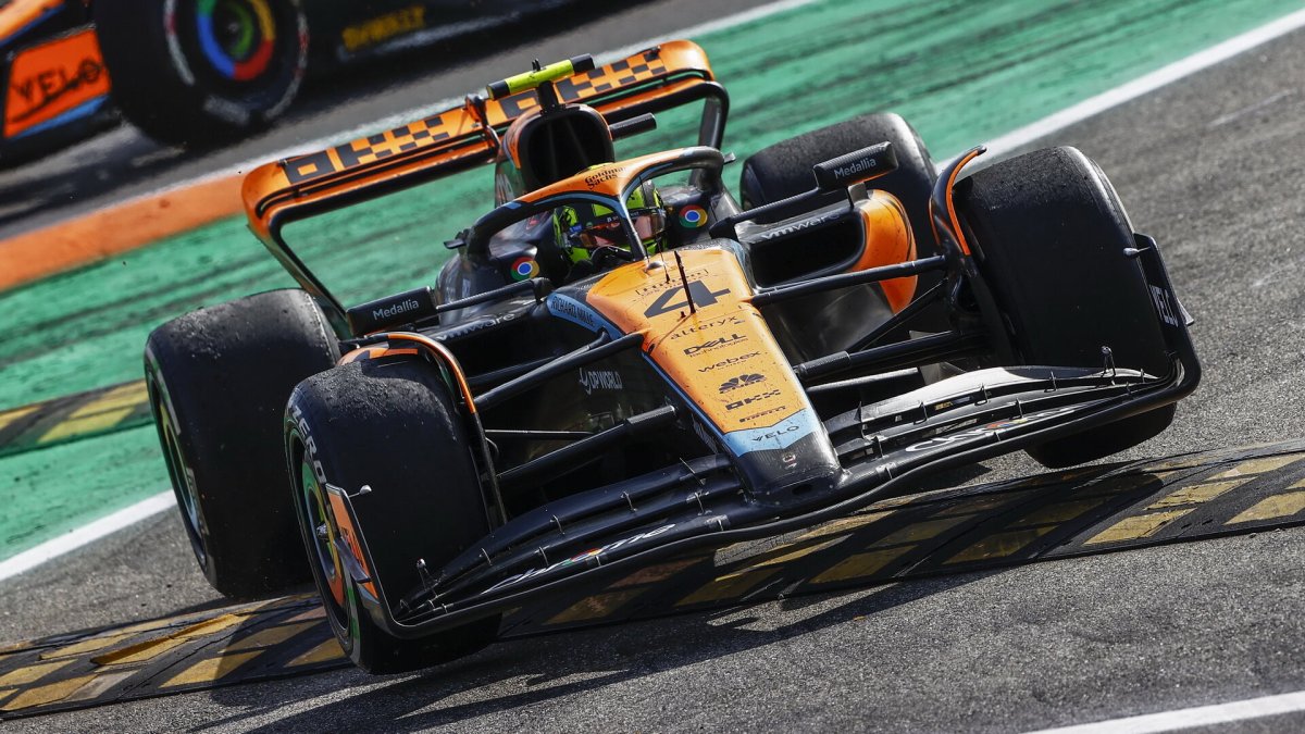Lando Norris v závodě v Monze