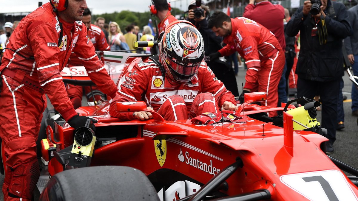 Kimi Räikkönen před závodem v Silverstone