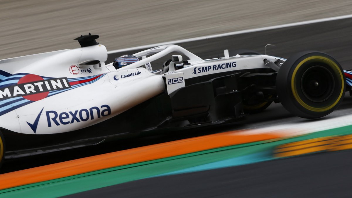 Lance Stroll při pátečním tréninku na Monze