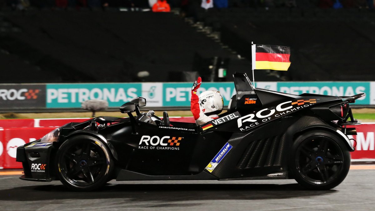 Sebastian Vettel při Race of champions
