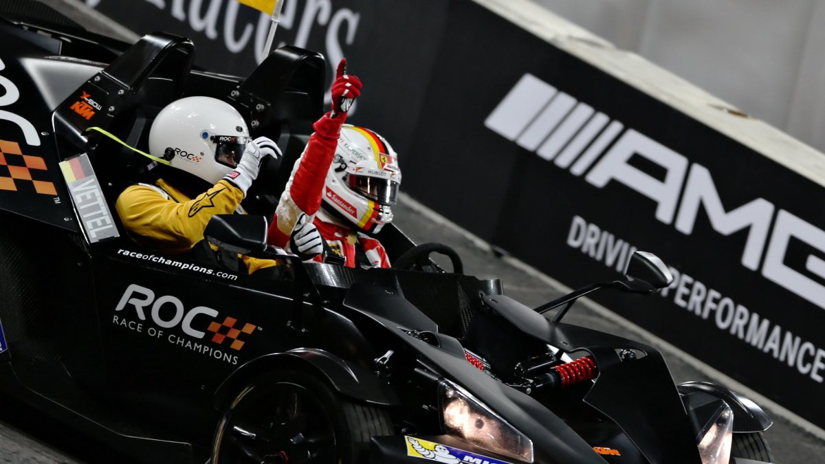 Sebastian Vettel při Race of champions