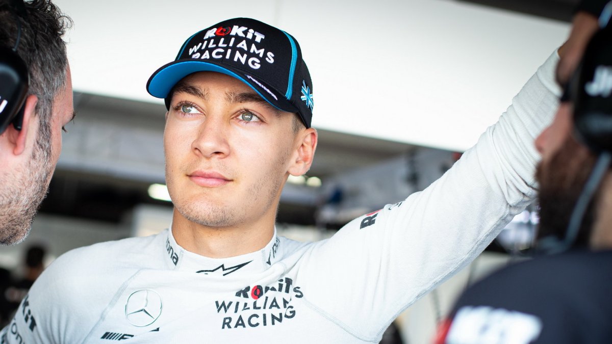 George Russell v tréninku v Německu