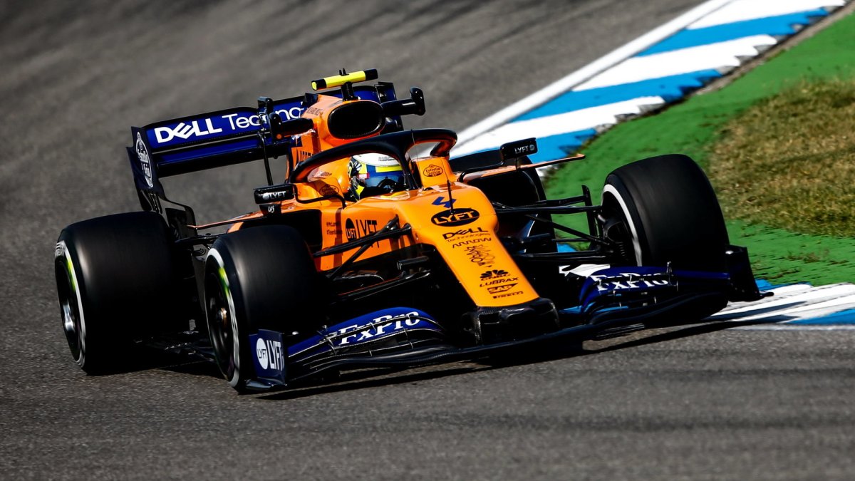 Lando Norris v tréninku v Německu