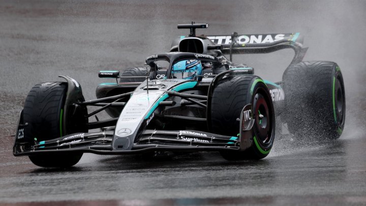 George Russell během GP Belgie