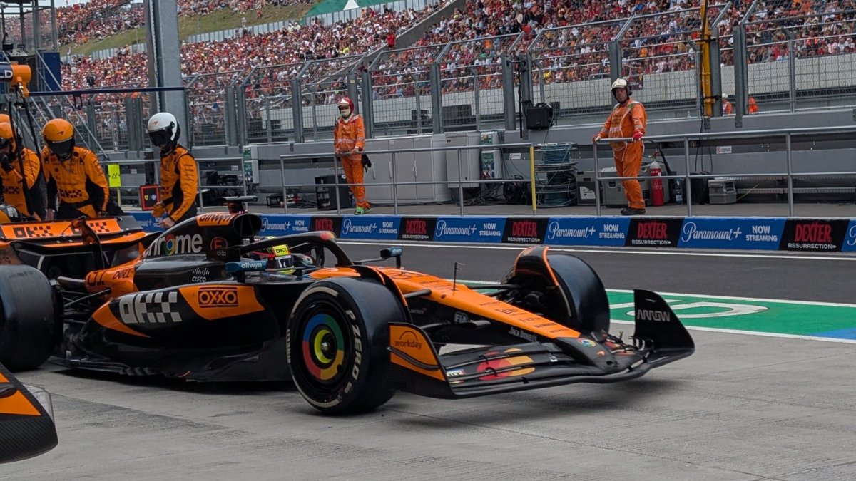 Oscar Piastri v boji na Hungaroringu (2025).