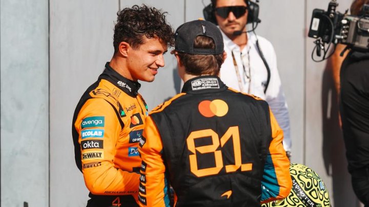 Lando Norris a Oscar Piastri v Monze