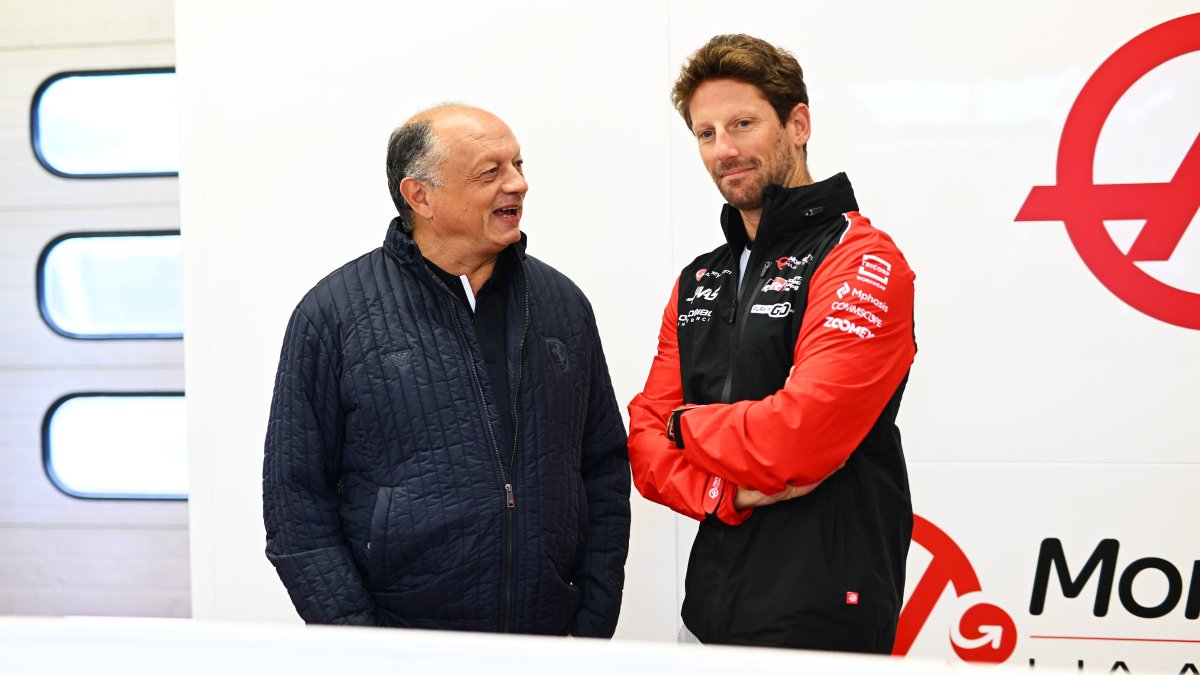 Romain Grosjean při testu  s Haasem v Mugellu