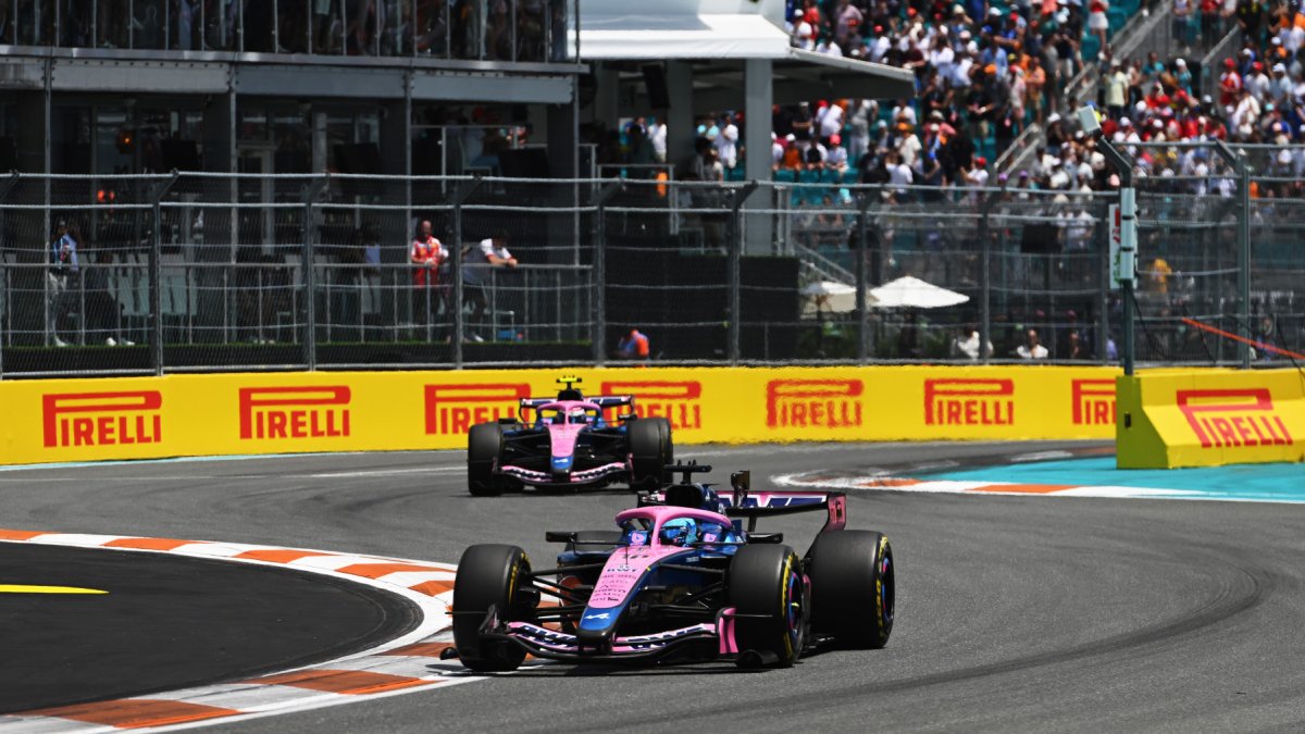 Pierre Gasly a Franco Colapinto v Miami