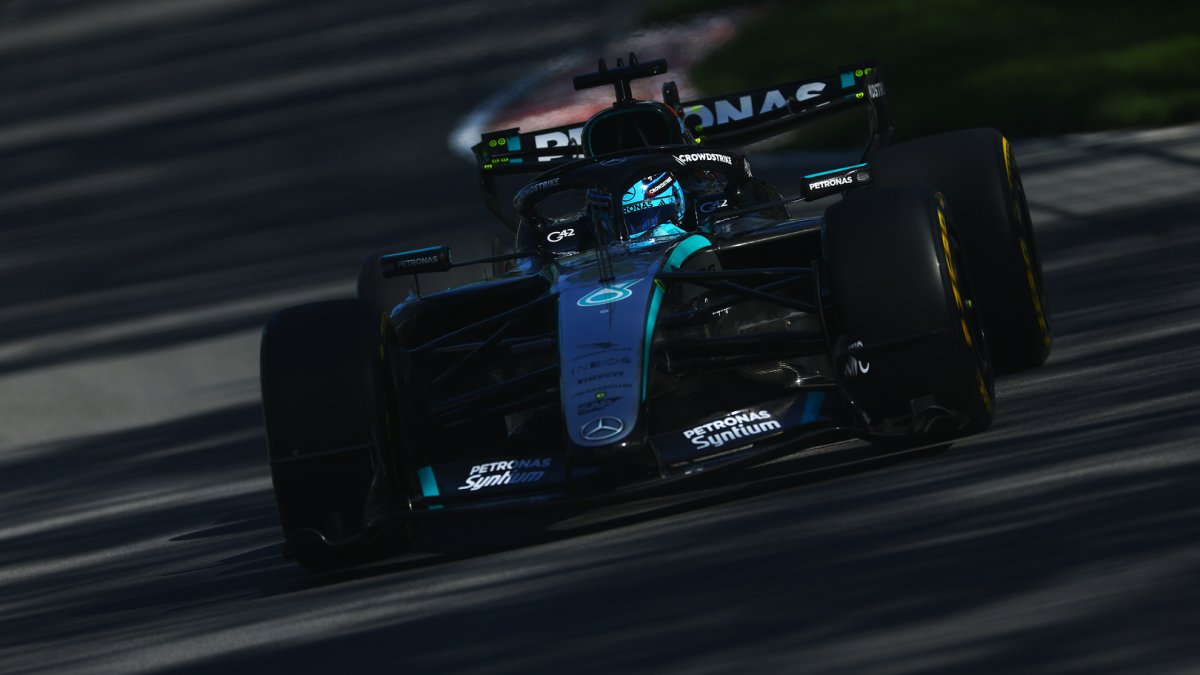 George Russell během sprintové kvalifikace v Kanadě