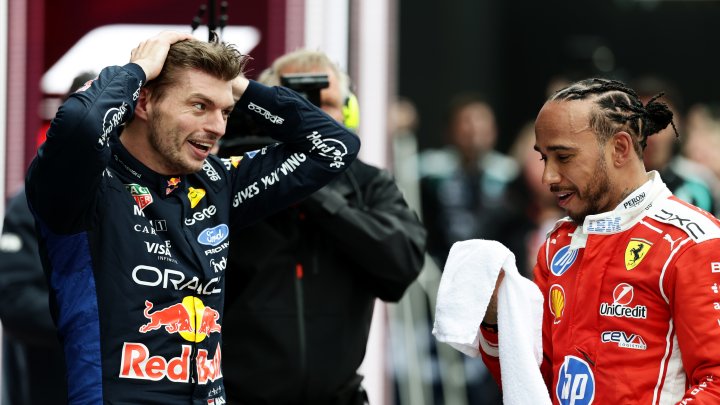 Max Verstappen a Lewis Hamilton po závodě v Kanadě
